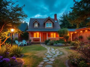 izi-house72.ru | Ландшафтное освещение и интеграция с архитектурой дома из клееного бруса
